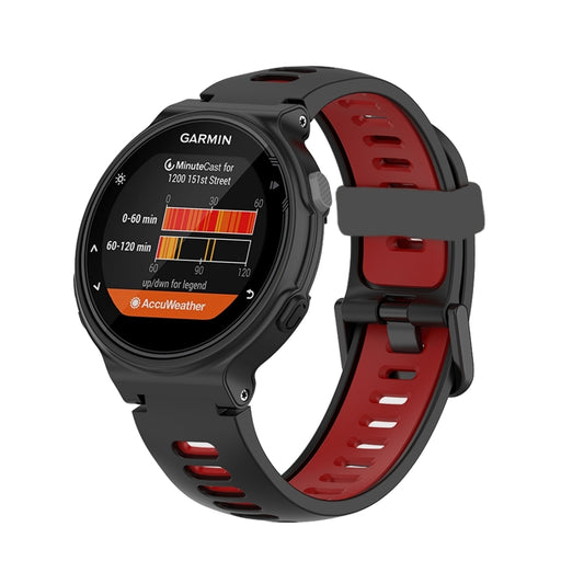 For Garmin Forerunner 735 / 235 Two-color Silicone Watch Band(Black+Red) by buy2fix