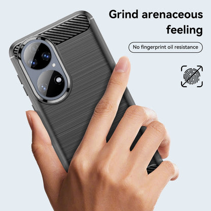 For Huawei P50 Brushed Texture Carbon Fiber TPU Case(Black) - Huawei Cases by buy2fix | Online Shopping UK | buy2fix