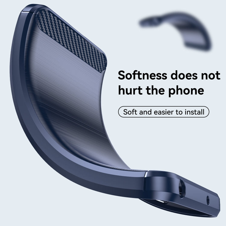 For Huawei P50 Brushed Texture Carbon Fiber TPU Case(Blue) - Huawei Cases by buy2fix | Online Shopping UK | buy2fix