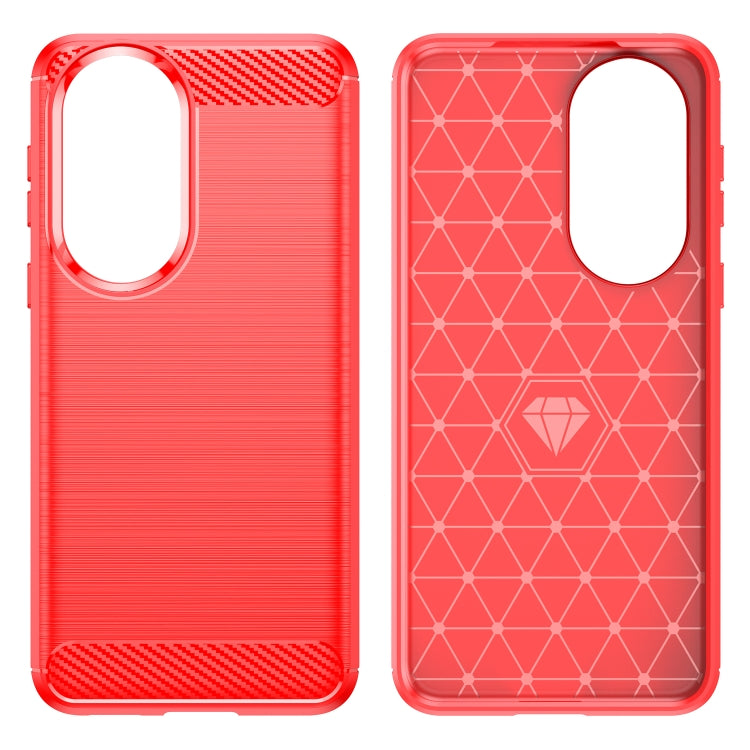 For Huawei P50 Brushed Texture Carbon Fiber TPU Case(Red) - Huawei Cases by buy2fix | Online Shopping UK | buy2fix