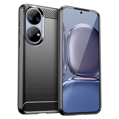 For Huawei P50 Pro Brushed Texture Carbon Fiber TPU Case(Black) - Huawei Cases by buy2fix | Online Shopping UK | buy2fix