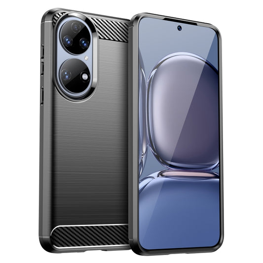 For Huawei P50 Pro Brushed Texture Carbon Fiber TPU Case(Black) - Huawei Cases by buy2fix | Online Shopping UK | buy2fix