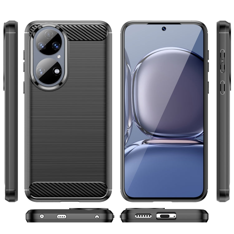 For Huawei P50 Pro Brushed Texture Carbon Fiber TPU Case(Black) - Huawei Cases by buy2fix | Online Shopping UK | buy2fix
