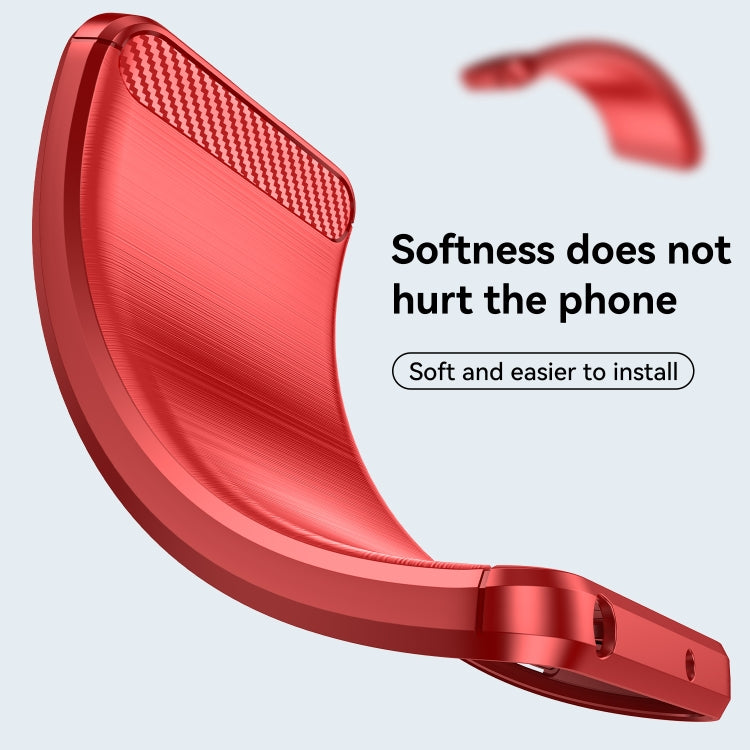 For Huawei P50 Pro Brushed Texture Carbon Fiber TPU Case(Red) - Huawei Cases by buy2fix | Online Shopping UK | buy2fix