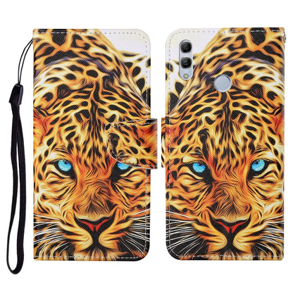 For Honor 10 Lite Colored Drawing Pattern Horizontal Flip Leather Case with Holder & Card Slots & Wallet & Lanyard(Yellow Leopard) - Honor Cases by buy2fix | Online Shopping UK | buy2fix