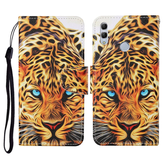 For Honor 10 Lite Colored Drawing Pattern Horizontal Flip Leather Case with Holder & Card Slots & Wallet & Lanyard(Yellow Leopard) by buy2fix