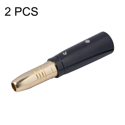 2 PCS LZ1164G Gilded 6.35mm Female to XRL Male Audio Adapter Microphone Stereo Speaker Connector - Microphone Audio Cable & Connector by buy2fix | Online Shopping UK | buy2fix