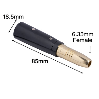 2 PCS LZ1164G Gilded 6.35mm Female to XRL Male Audio Adapter Microphone Stereo Speaker Connector - Microphone Audio Cable & Connector by buy2fix | Online Shopping UK | buy2fix