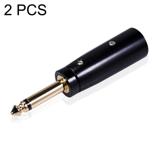 2 PCS LZ1168G Gilded 6.35mm Mono Male to XRL Male Audio Adapter Microphone Stereo Speaker Connector - Microphone Audio Cable & Connector by buy2fix | Online Shopping UK | buy2fix