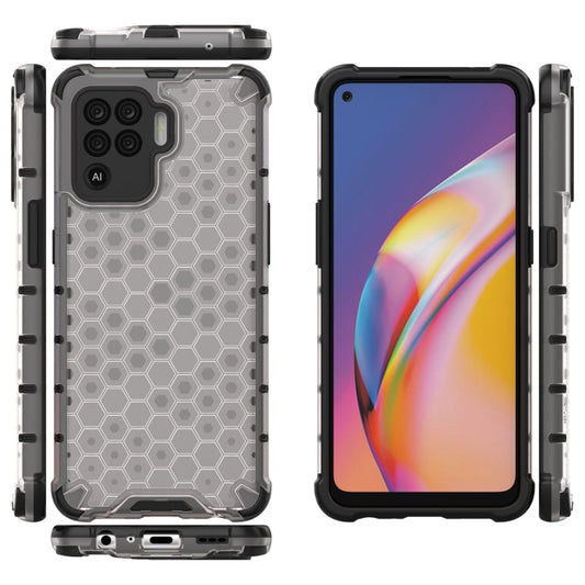 For OPPO A94 Shockproof Honeycomb PC + TPU Case(White) - OPPO Cases by buy2fix | Online Shopping UK | buy2fix