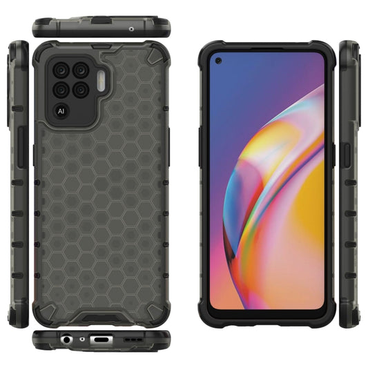 For OPPO A94 Shockproof Honeycomb PC + TPU Case(Black) - OPPO Cases by buy2fix | Online Shopping UK | buy2fix