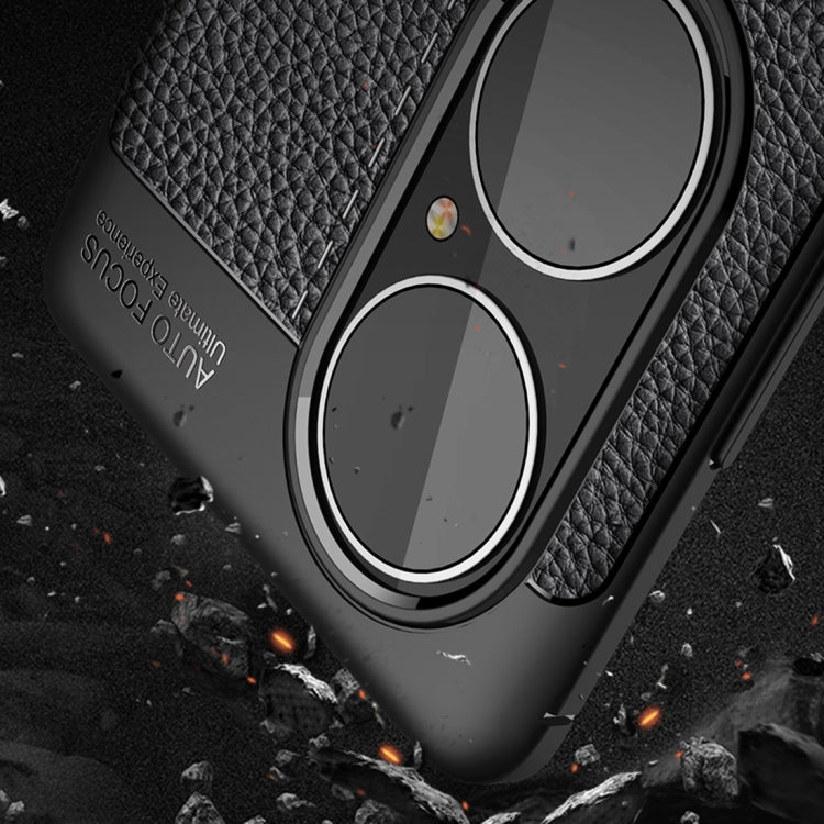 For Huawei P50 Pro Litchi Texture TPU Shockproof Case(Black) - Huawei Cases by buy2fix | Online Shopping UK | buy2fix