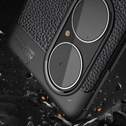 For Huawei P50 Pro Litchi Texture TPU Shockproof Case(Black) - Huawei Cases by buy2fix | Online Shopping UK | buy2fix