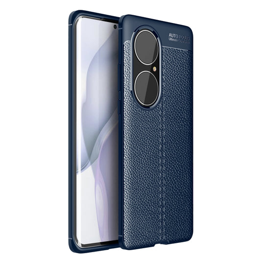For Huawei P50 Pro Litchi Texture TPU Shockproof Case(Blue) - Huawei Cases by buy2fix | Online Shopping UK | buy2fix