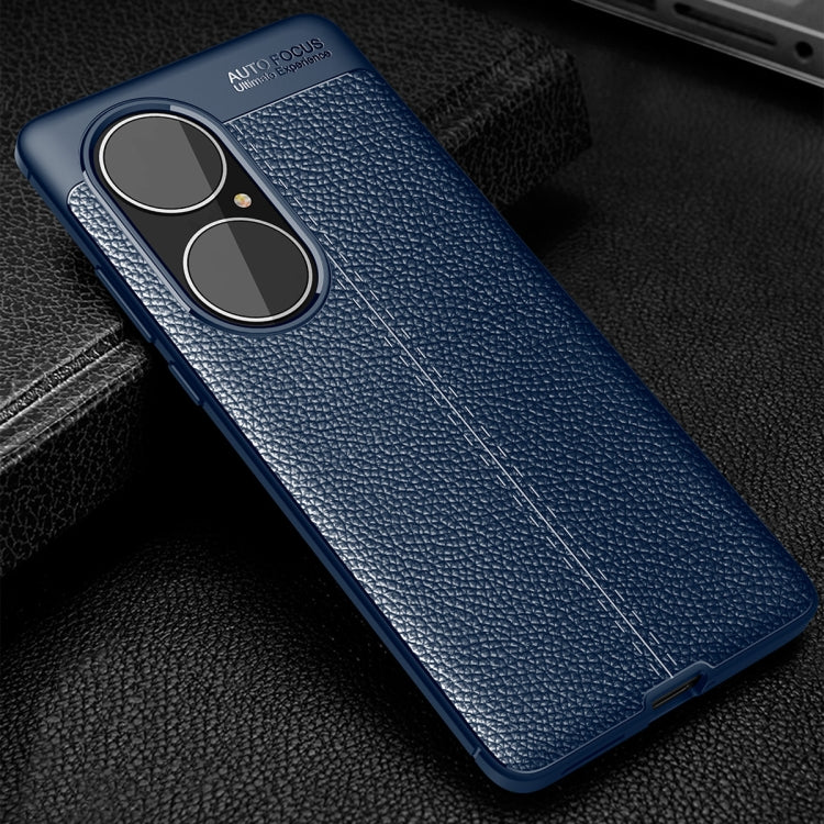 For Huawei P50 Pro Litchi Texture TPU Shockproof Case(Blue) - Huawei Cases by buy2fix | Online Shopping UK | buy2fix
