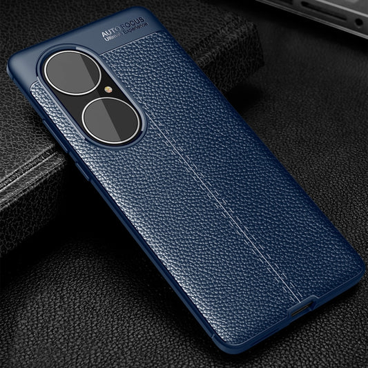 For Huawei P50 Pro Litchi Texture TPU Shockproof Case(Blue) - Huawei Cases by buy2fix | Online Shopping UK | buy2fix