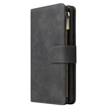 For Huawei P30 Multifunctional Retro Frosted Horizontal Flip Leather Case with Card Slot & Holder & Zipper Wallet & Photo Frame & Lanyard(Black) by buy2fix