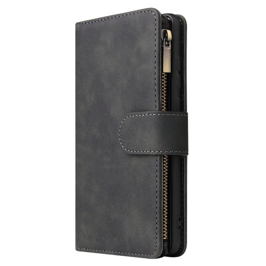 For Huawei P30 Multifunctional Retro Frosted Horizontal Flip Leather Case with Card Slot & Holder & Zipper Wallet & Photo Frame & Lanyard(Black) - Huawei Cases by buy2fix | Online Shopping UK | buy2fix
