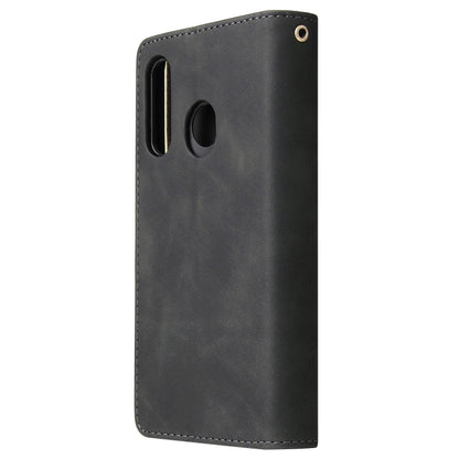 For Huawei P30 Lite Multifunctional Retro Frosted Horizontal Flip Leather Case with Card Slot & Holder & Zipper Wallet & Photo Frame & Lanyard(Black) - Huawei Cases by buy2fix | Online Shopping UK | buy2fix