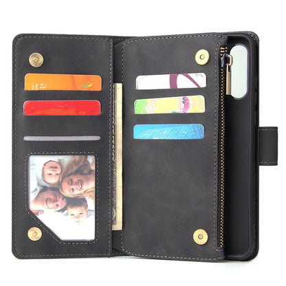 For Huawei P30 Lite Multifunctional Retro Frosted Horizontal Flip Leather Case with Card Slot & Holder & Zipper Wallet & Photo Frame & Lanyard(Black) - Huawei Cases by buy2fix | Online Shopping UK | buy2fix