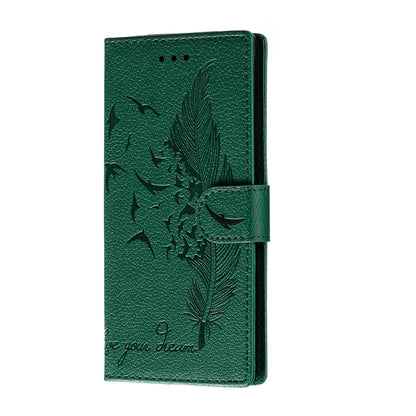 For Huawei Mate 30 Pro Feather Pattern Litchi Texture Horizontal Flip Leather Case with Holder & Wallet & Card Slots(Green) - Huawei Cases by buy2fix | Online Shopping UK | buy2fix