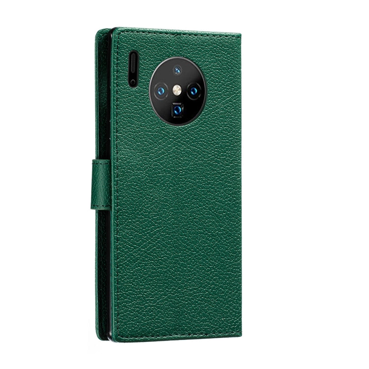 For Huawei Mate 30 Pro Feather Pattern Litchi Texture Horizontal Flip Leather Case with Holder & Wallet & Card Slots(Green) - Huawei Cases by buy2fix | Online Shopping UK | buy2fix