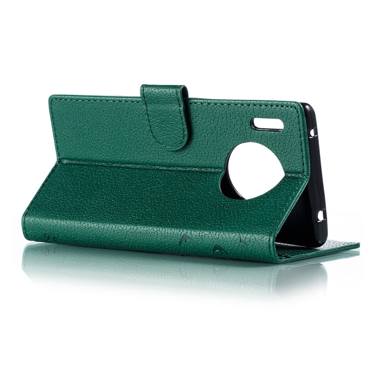 For Huawei Mate 30 Pro Feather Pattern Litchi Texture Horizontal Flip Leather Case with Holder & Wallet & Card Slots(Green) - Huawei Cases by buy2fix | Online Shopping UK | buy2fix