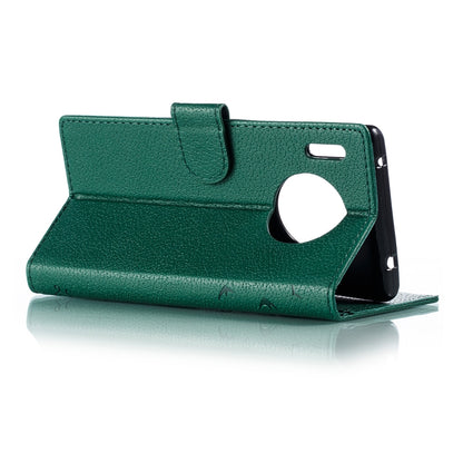 For Huawei Mate 30 Pro Feather Pattern Litchi Texture Horizontal Flip Leather Case with Holder & Wallet & Card Slots(Green) - Huawei Cases by buy2fix | Online Shopping UK | buy2fix