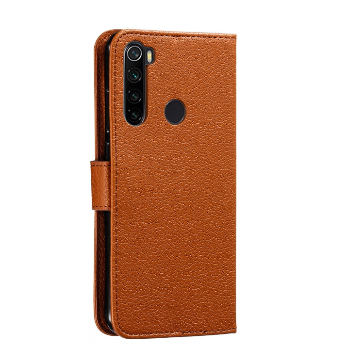 For Xiaomi Redmi Note 8 Feather Pattern Litchi Texture Horizontal Flip Leather Case with Holder & Wallet & Card Slots(Brown) - Xiaomi Cases by buy2fix | Online Shopping UK | buy2fix