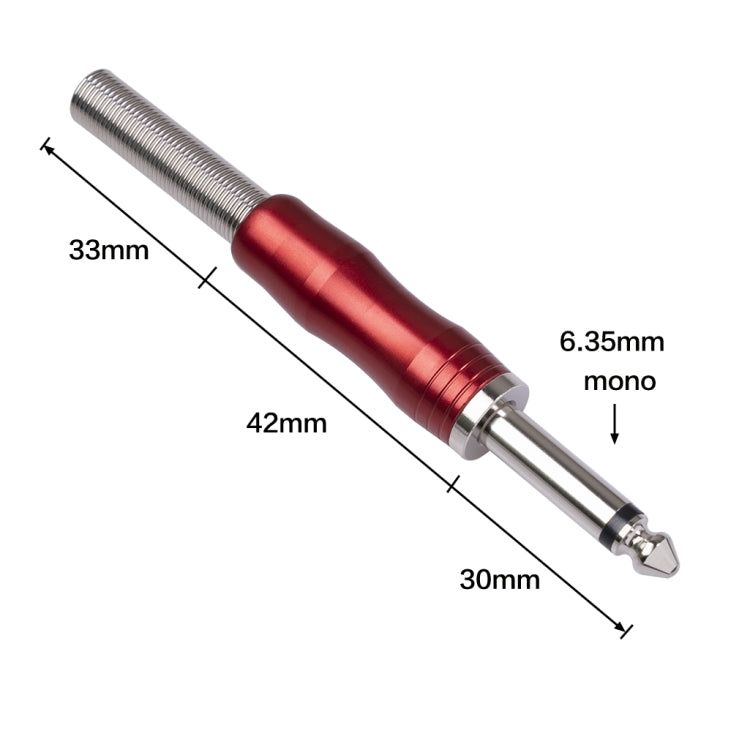 BLS01 DIY Soldering 6.35mm Mono Guitar Audio Cable Plug(Red) - Microphone Audio Cable & Connector by buy2fix | Online Shopping UK | buy2fix