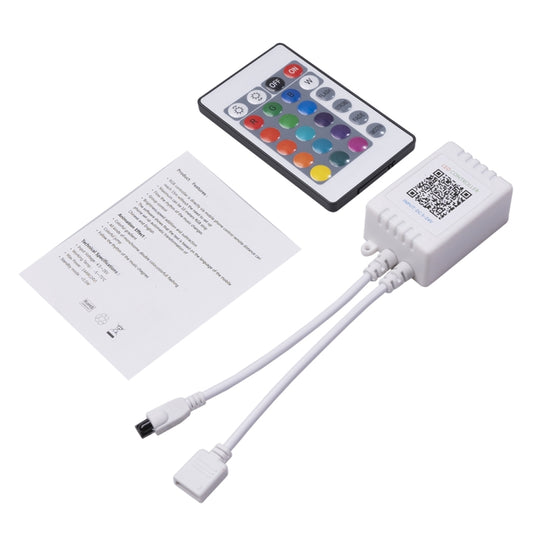 JH-RGB02 DC5.5x2.1mm Interface Bluetooth LED RGB Controller with 24 Keys Remote Controller(White) - LED Controller by buy2fix | Online Shopping UK | buy2fix