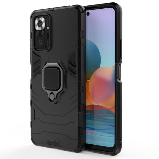 For Xiaomi Redmi Note 10 Pro PC + TPU Shockproof Protective Case with Magnetic Ring Holder(Black) - Xiaomi Cases by buy2fix | Online Shopping UK | buy2fix