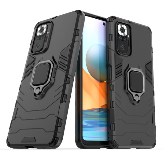 For Xiaomi Redmi Note 10 Pro PC + TPU Shockproof Protective Case with Magnetic Ring Holder(Black) - Xiaomi Cases by buy2fix | Online Shopping UK | buy2fix