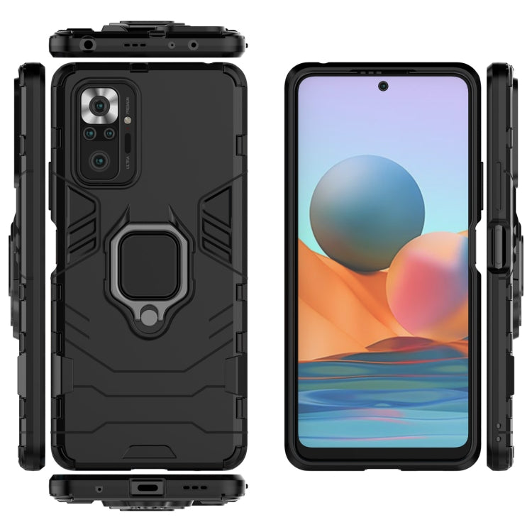 For Xiaomi Redmi Note 10 Pro PC + TPU Shockproof Protective Case with Magnetic Ring Holder(Black) - Xiaomi Cases by buy2fix | Online Shopping UK | buy2fix