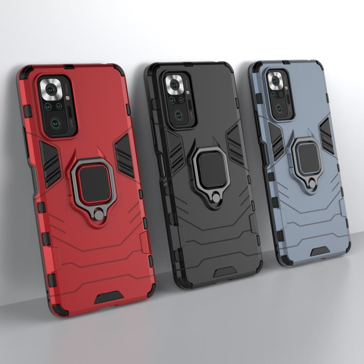 For Xiaomi Redmi Note 10 Pro PC + TPU Shockproof Protective Case with Magnetic Ring Holder(Red) - Xiaomi Cases by buy2fix | Online Shopping UK | buy2fix