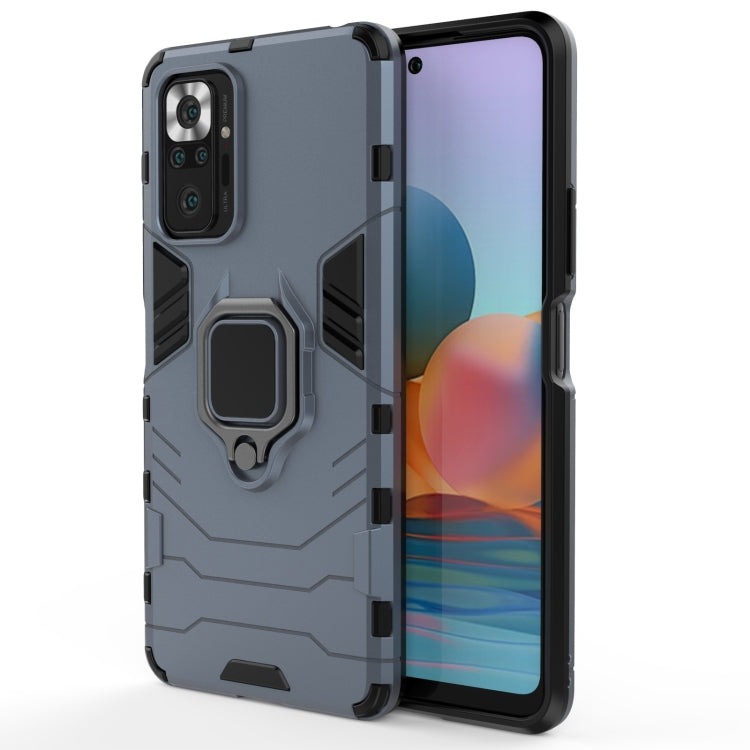 For Xiaomi Redmi Note 10 Pro PC + TPU Shockproof Protective Case with Magnetic Ring Holder(Navy Blue) - Xiaomi Cases by buy2fix | Online Shopping UK | buy2fix