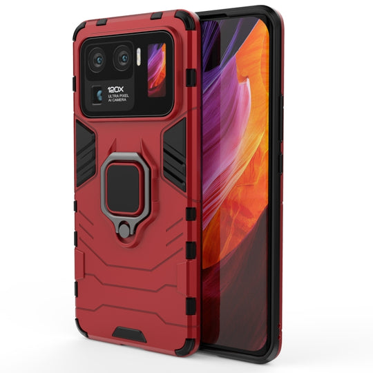 For Xiaomi Mi 11 Ultra PC + TPU Shockproof Protective Case with Magnetic Ring Holder(Red)