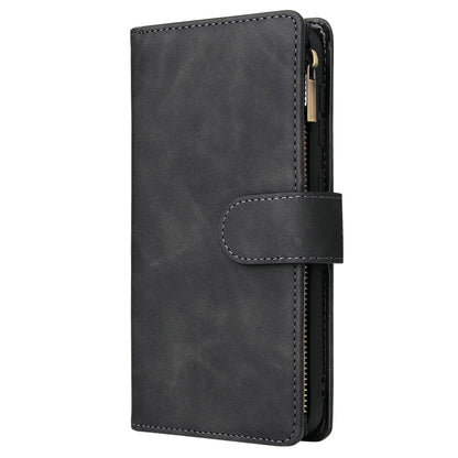 For Galaxy A10 Multifunctional Retro Frosted Horizontal Flip Leather Case with Card Slot & Holder & Zipper Wallet & Photo Frame & Lanyard(Black) by buy2fix