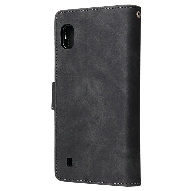 For Galaxy A10 Multifunctional Retro Frosted Horizontal Flip Leather Case with Card Slot & Holder & Zipper Wallet & Photo Frame & Lanyard(Black) by buy2fix