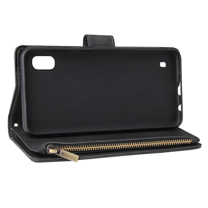 For Galaxy A10 Multifunctional Retro Frosted Horizontal Flip Leather Case with Card Slot & Holder & Zipper Wallet & Photo Frame & Lanyard(Black) by buy2fix