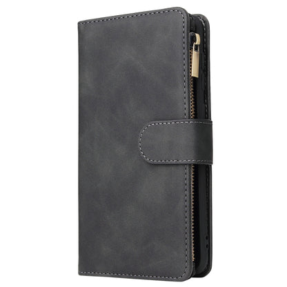 For Galaxy A50 Multifunctional Retro Frosted Horizontal Flip Leather Case with Card Slot & Holder & Zipper Wallet & Photo Frame & Lanyard(Black) by buy2fix