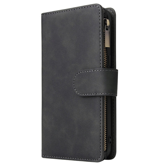 For Galaxy S8 Multifunctional Retro Frosted Horizontal Flip Leather Case with Card Slot & Holder & Zipper Wallet & Photo Frame & Lanyard(Black) by buy2fix