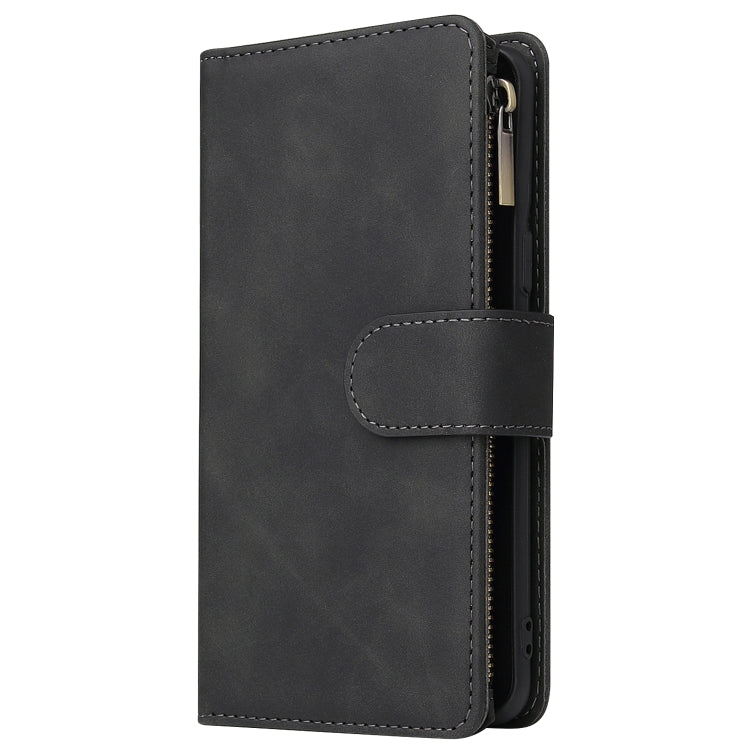 For Galaxy S9+ Multifunctional Retro Frosted Horizontal Flip Leather Case with Card Slot & Holder & Zipper Wallet & Photo Frame & Lanyard(Black) by buy2fix