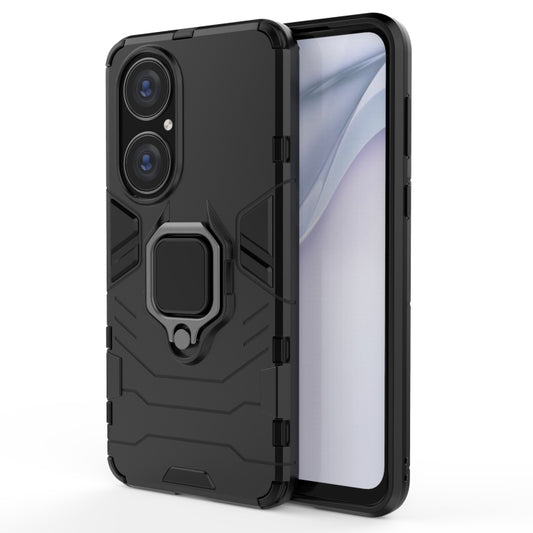 For Huawei P50 PC + TPU Shockproof Protective Case with Magnetic Ring Holder(Black) - Huawei Cases by buy2fix | Online Shopping UK | buy2fix
