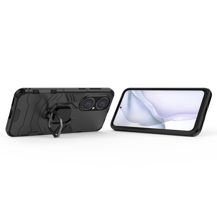 For Huawei P50 PC + TPU Shockproof Protective Case with Magnetic Ring Holder(Black) - Huawei Cases by buy2fix | Online Shopping UK | buy2fix