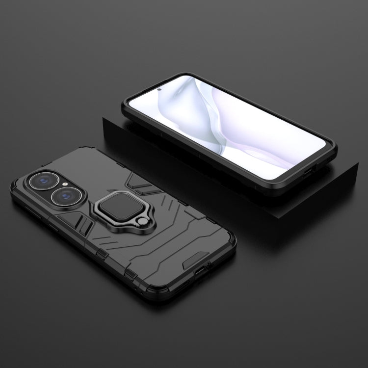 For Huawei P50 PC + TPU Shockproof Protective Case with Magnetic Ring Holder(Black) - Huawei Cases by buy2fix | Online Shopping UK | buy2fix