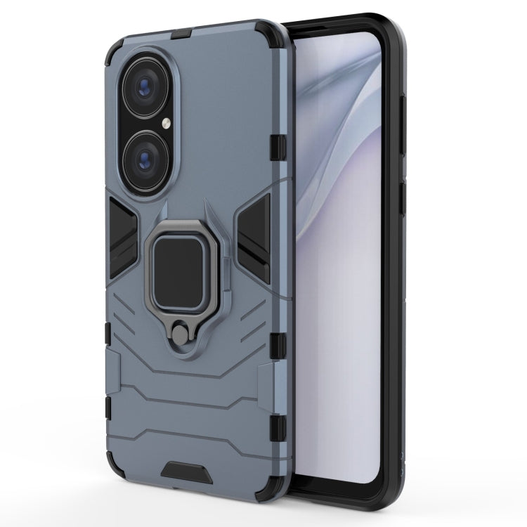 For Huawei P50 PC + TPU Shockproof Protective Case with Magnetic Ring Holder(Navy Blue) - Huawei Cases by buy2fix | Online Shopping UK | buy2fix