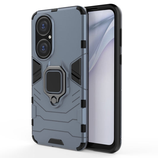 For Huawei P50 PC + TPU Shockproof Protective Case with Magnetic Ring Holder(Navy Blue) - Huawei Cases by buy2fix | Online Shopping UK | buy2fix