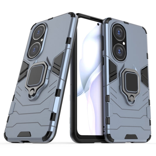 For Huawei P50 PC + TPU Shockproof Protective Case with Magnetic Ring Holder(Navy Blue) - Huawei Cases by buy2fix | Online Shopping UK | buy2fix