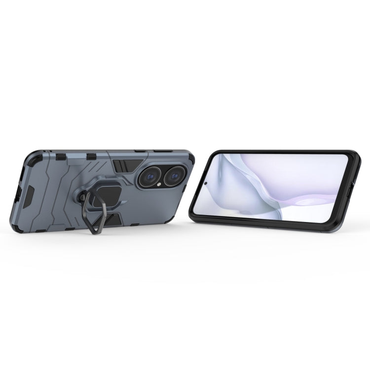 For Huawei P50 PC + TPU Shockproof Protective Case with Magnetic Ring Holder(Navy Blue) - Huawei Cases by buy2fix | Online Shopping UK | buy2fix